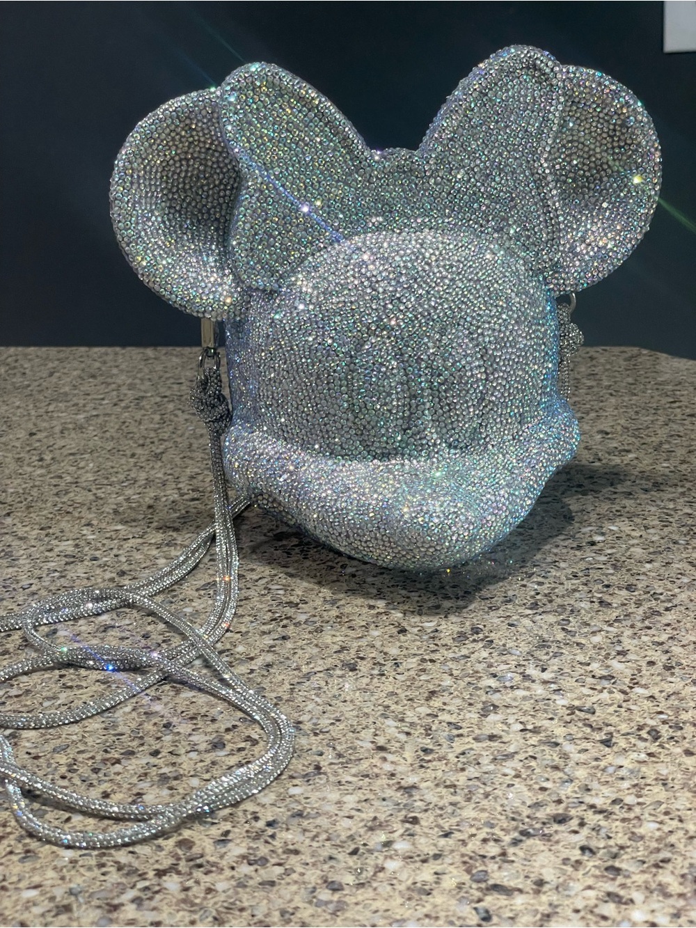 *one of a kind* hand bedazzled Disney Minnie popcorn bucket with strap